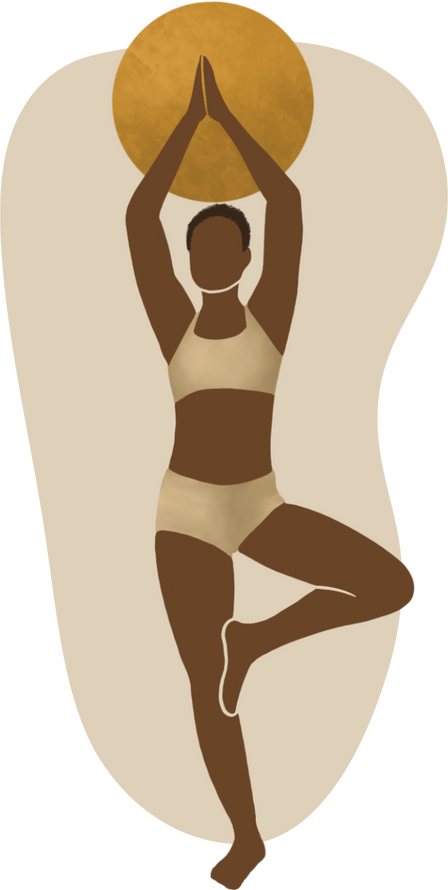 Modern Mixed Media Woman Doing Yoga